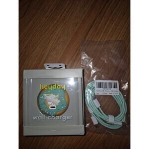 ONE Port USB-C Wall Charger 15W heyday Donut & USB-C TO USB-C Blue Charger s29